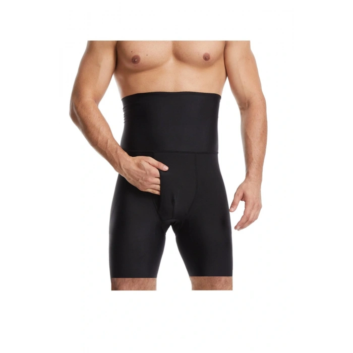 Erkek Göbek Düzleştirici Sıkılaştırıcı Yüksek Bel Silikonlu Boxer Korse