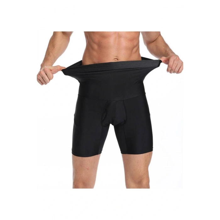 Erkek Göbek Düzleştirici Sıkılaştırıcı Yüksek Bel Silikonlu Boxer Korse