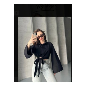 Geniş Kol Yandan Bağlamalı Gömlek