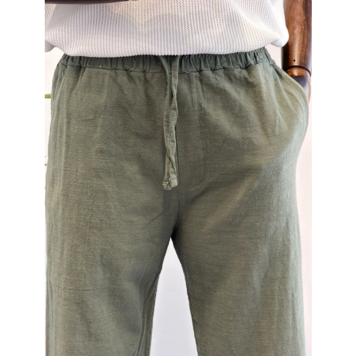%100 Pamuk Haki Pantolon