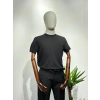 Erkek Merserize Kumaş Slim Fit T-Shirt Siyah