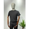 Erkek Merserize Kumaş Slim Fit T-Shirt Siyah