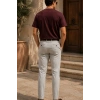 Erkek Merserize Kumaş Slim Fit T-Shirt Bordo