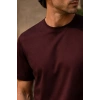 Erkek Merserize Kumaş Slim Fit T-Shirt Bordo