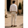 Erkek Tensel Kumaş Slim Fit Uzun Kollu Gömlek