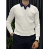LACİVERT DETAYLI POLO YAKA TRİKO