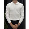 Beyaz Polo Yaka Triko