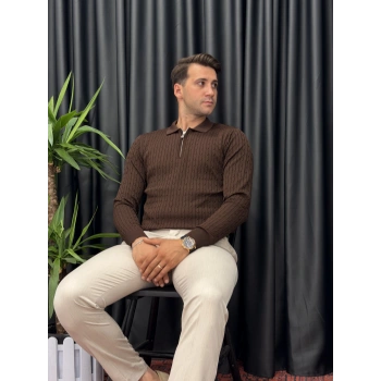 KAHVE POLO YAKA TRİKO