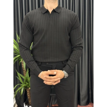 Siyah Polo Yaka Triko