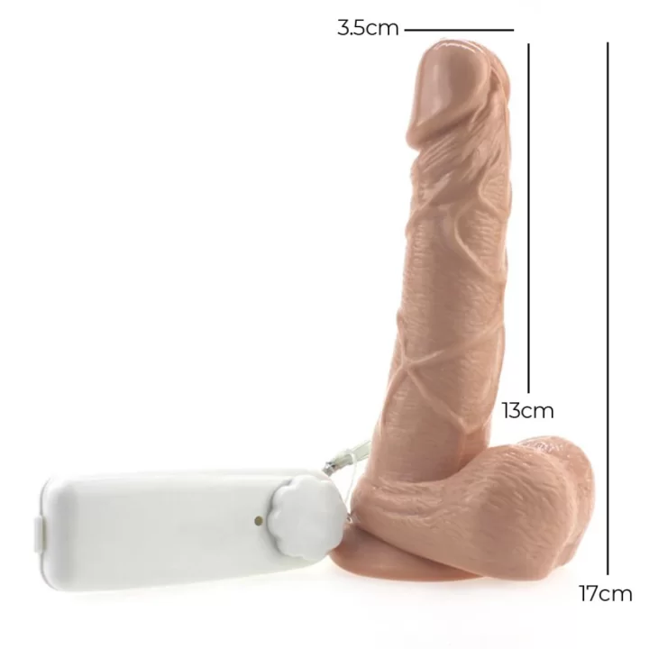 17cm Titreşimli 360 Rotasyonlu Gerçekçi Dildo Vibratör