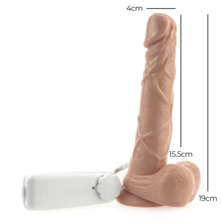 19cm Titreşimli 360 Rotasyonlu Gerçekçi Dildo Vibratör