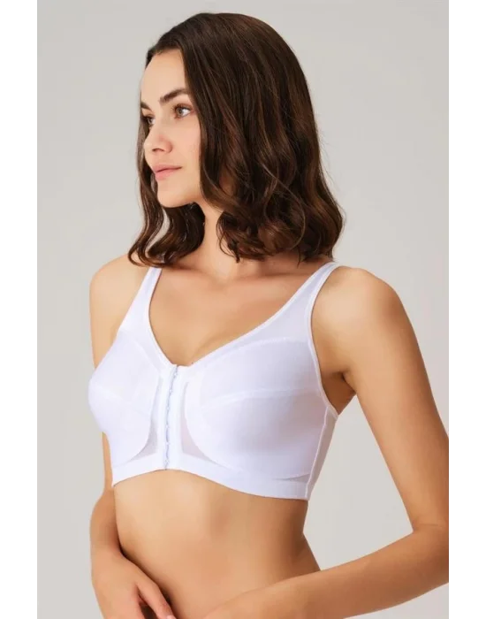 Kadın Toparlayıcı Minimizer Balensiz Desteksiz Dolgusuz Önden Açılan Sırt Destekli Medikal Sütyen (3651) Anıl