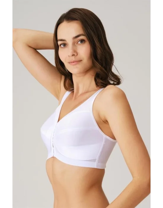 Kadın Toparlayıcı Minimizer Balensiz Desteksiz Dolgusuz Önden Açılan Sırt Destekli Medikal Sütyen (3651) Anıl