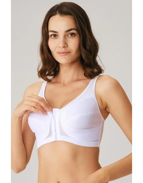 Kadın Toparlayıcı Minimizer Balensiz Desteksiz Dolgusuz Önden Açılan Sırt Destekli Medikal Sütyen (3651) Anıl