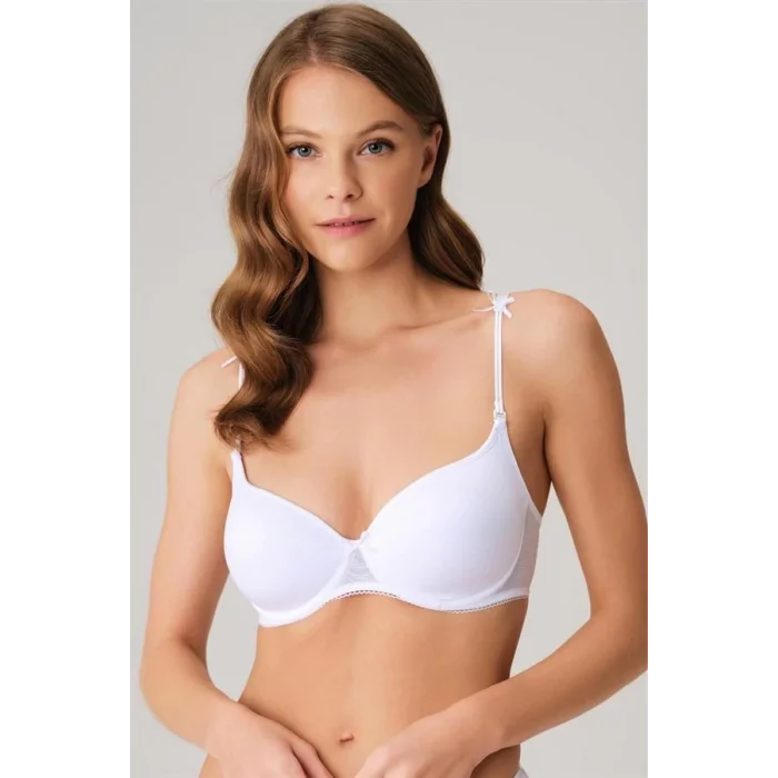 Kadın Balenli Desteksiz Dolgusuz Askıları Çıkabilen Yumuşak Süngerli Günlük Klasik T-Shirt Sütyeni (3106)