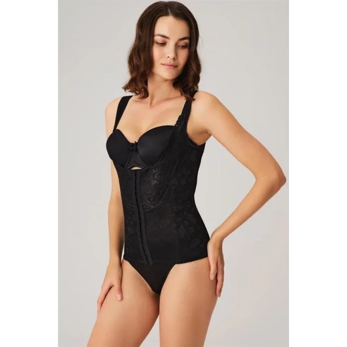 Kadın Toparlayıcı Bel İnceltici Dikişli Büyük Beden Kancalı Geniş Askı Sıkı Yelek Korse (2506)