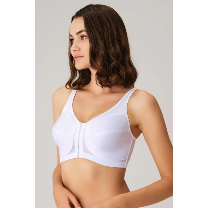 Kadın Toparlayıcı Minimizer Balensiz Desteksiz Dolgusuz Önden Açılan Sırt Destekli Medikal Sütyen (3651) Anıl