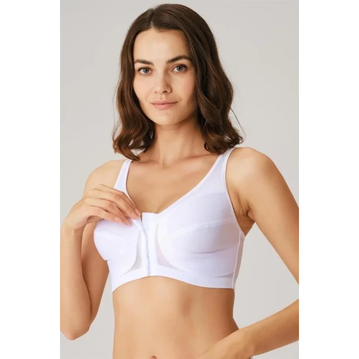 Kadın Toparlayıcı Minimizer Balensiz Desteksiz Dolgusuz Önden Açılan Sırt Destekli Medikal Sütyen (3651) Anıl