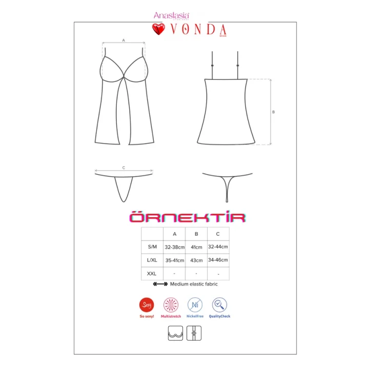 Arias Closet Beyaz Kenarları Dantel İşlemeli Hemşire Kostümü