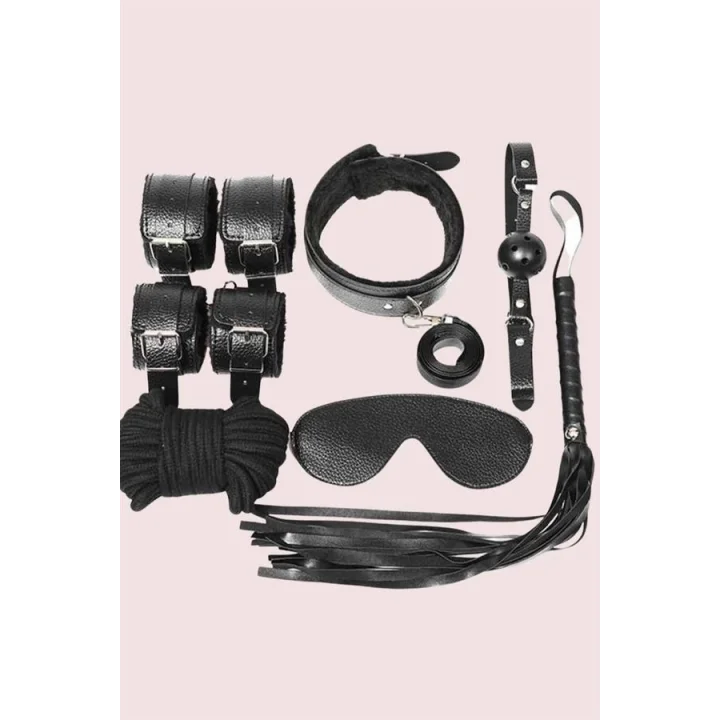 Arias Closet Kol Bacak İp Maske Kelepce Ağız Topu Kople Deri Set