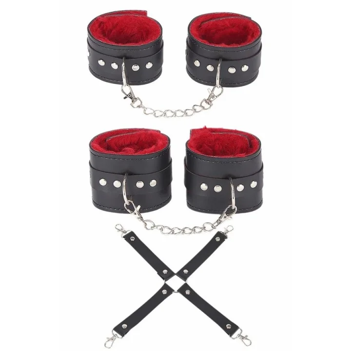 Arias Closet Siyah Kırmızı Harness Fantezi Aksesuar Set