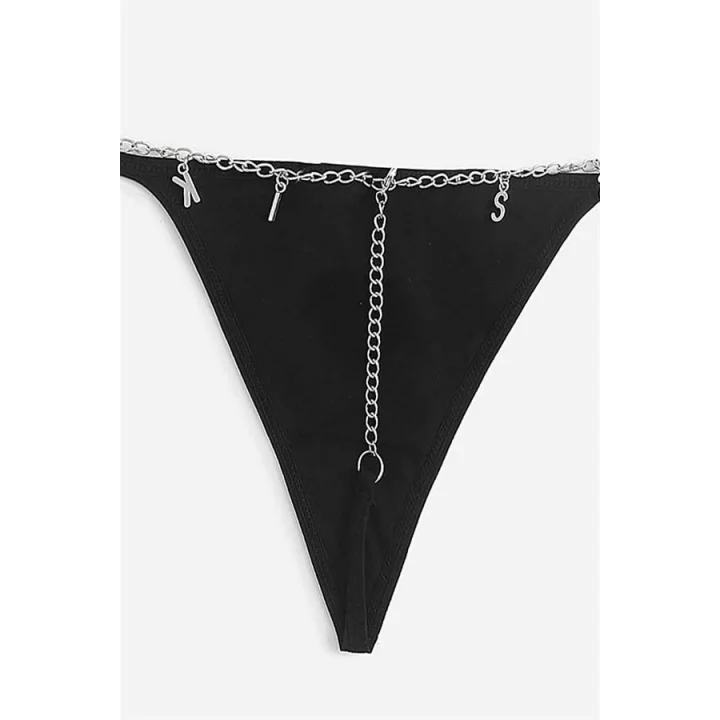 Arias Closet Yazılı Zincirli Fantezi Tanga