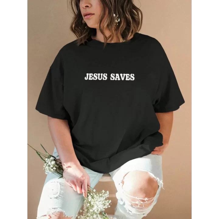Baskılı Kadın T-shirt - Siyah