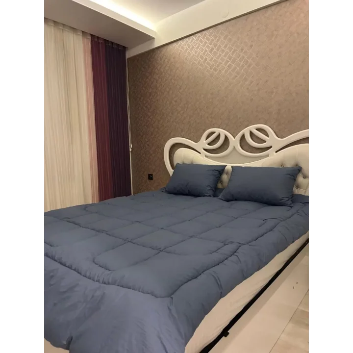 Çift Kişilik Doğal Yün Yorgan ve Yastık Takımı - Lacivert