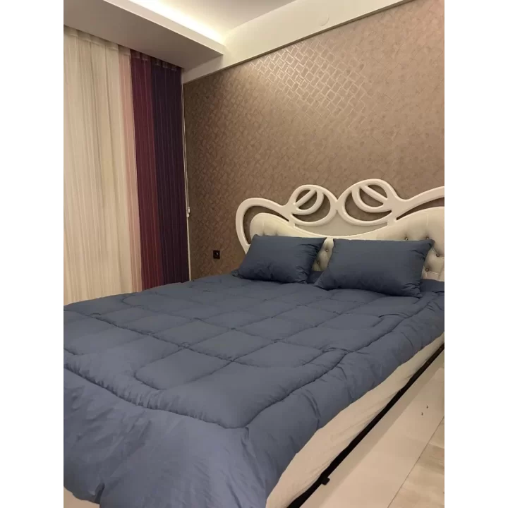 Çift Kişilik Doğal Yün Yorgan ve Yastık Takımı - Lacivert