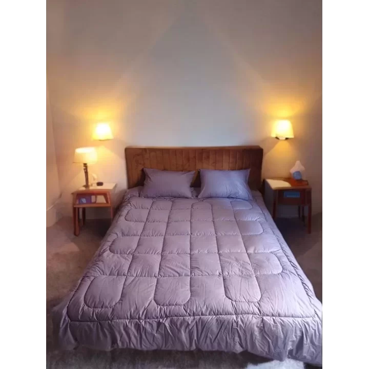 Çift Kişilik Doğal Yün Yorgan ve Yastık Takımı - Mor