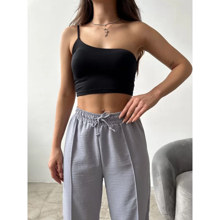 Çımalı keten pantolon