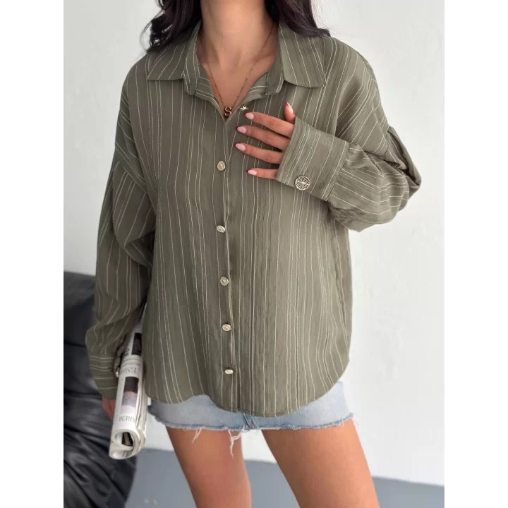 Çizgili oversize gömlek