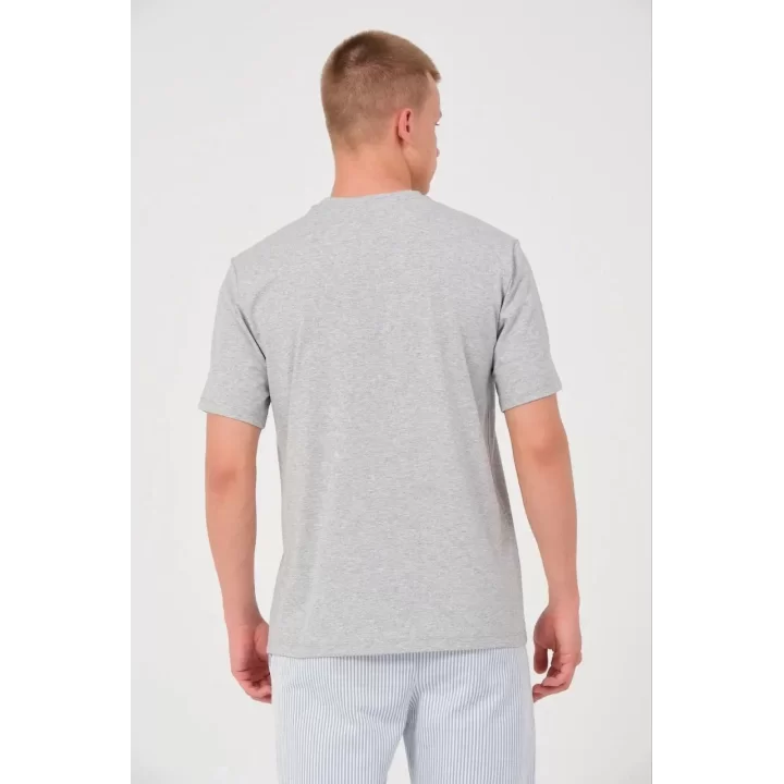Erkek 24/1 Düz A Kalite Oversize T-shirt - Gri