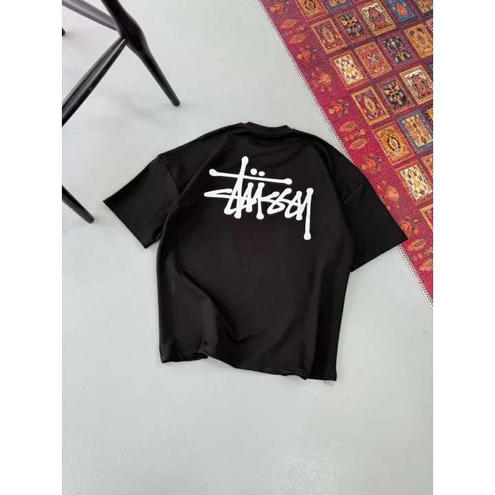 Erkek Baskılı Oversize T-shirt - Siyah