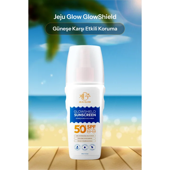 GlowShield SPF 50 Güneş Losyonu – Yüz ve Vücut – Geniş Spektrum Koruma - Nemlendirici Formül 200 ml
