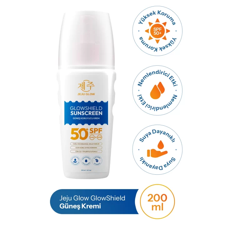 GlowShield SPF 50 Güneş Losyonu – Yüz ve Vücut – Geniş Spektrum Koruma - Nemlendirici Formül 200 ml