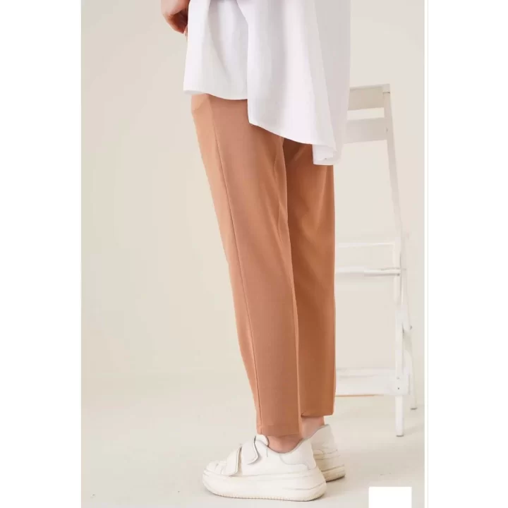 Kadın Tam Kalıp Basic Eşofman Pantolon - Kahverengi