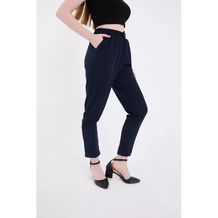 Kadın Tam Kalıp Basic Eşofman Pantolon - Lacivert