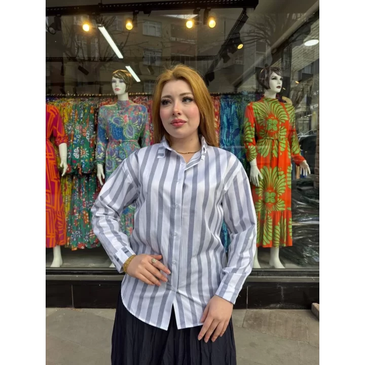 Kalın çizgili gömlek