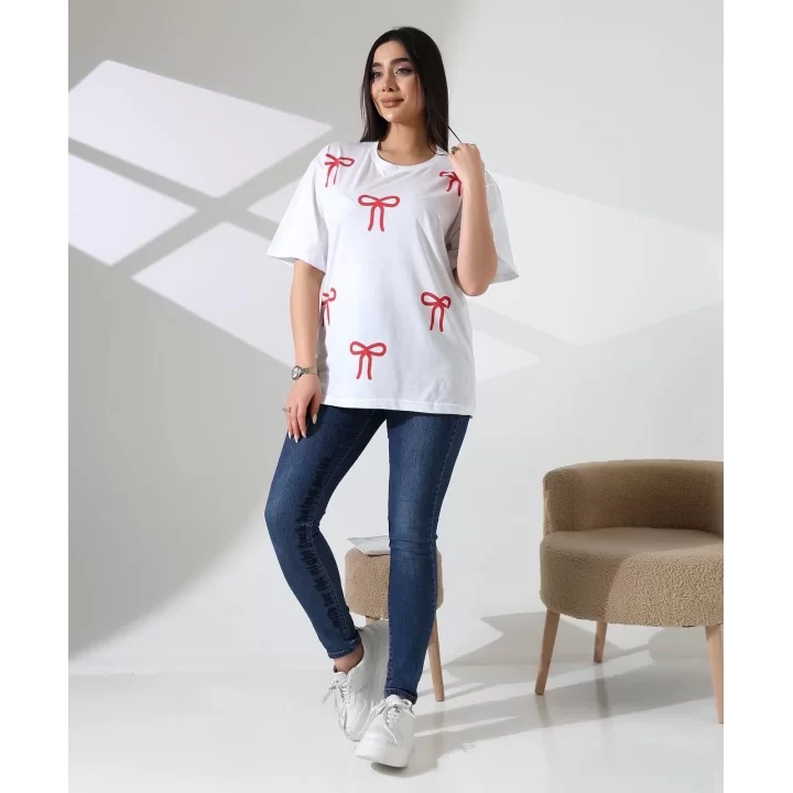 Kurdele baskılı tişört