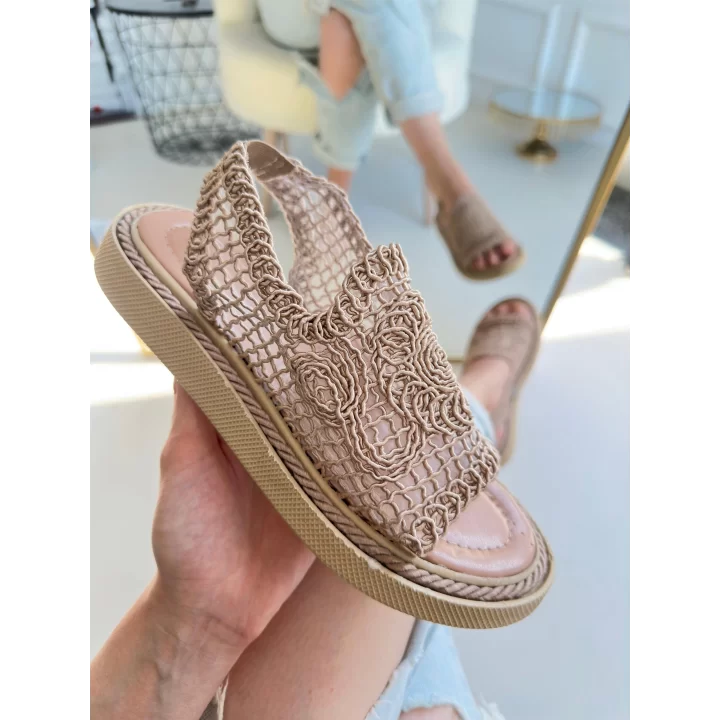 Mivya Nude Örgülü Sandalet