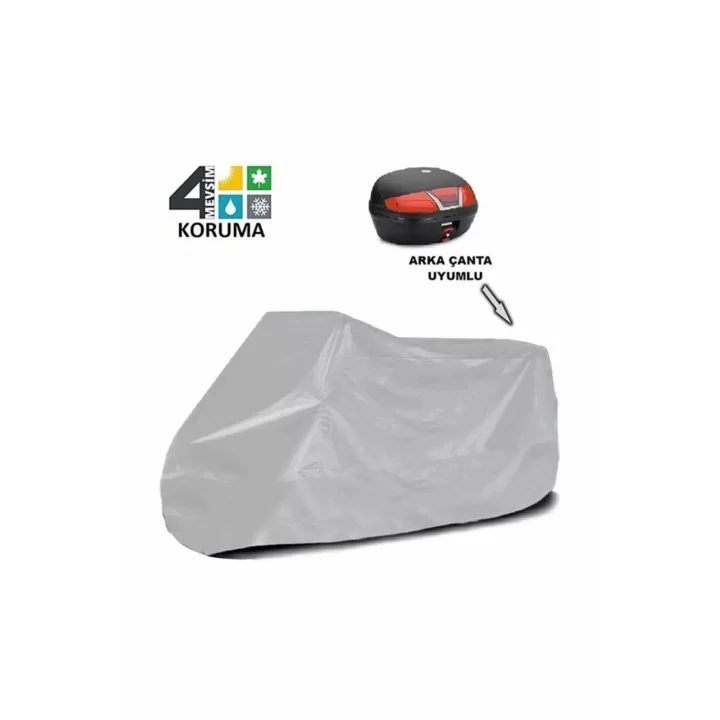 Motorsiklet Branda Miflonlu Su Geçirmez 4 Mevsim (125CC 150CC UYUMLU) - Gri