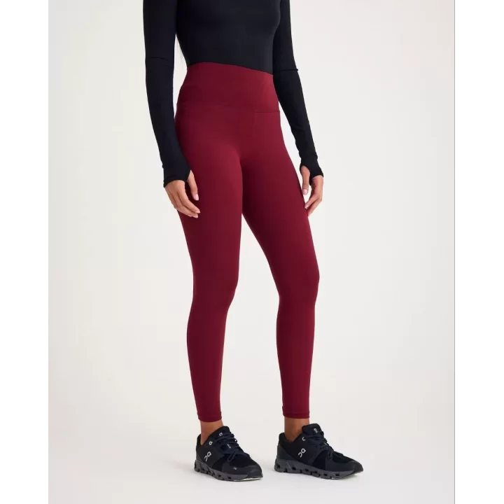 Nonofit Yüksek bel Düz Sporcu Tayt - Bordo