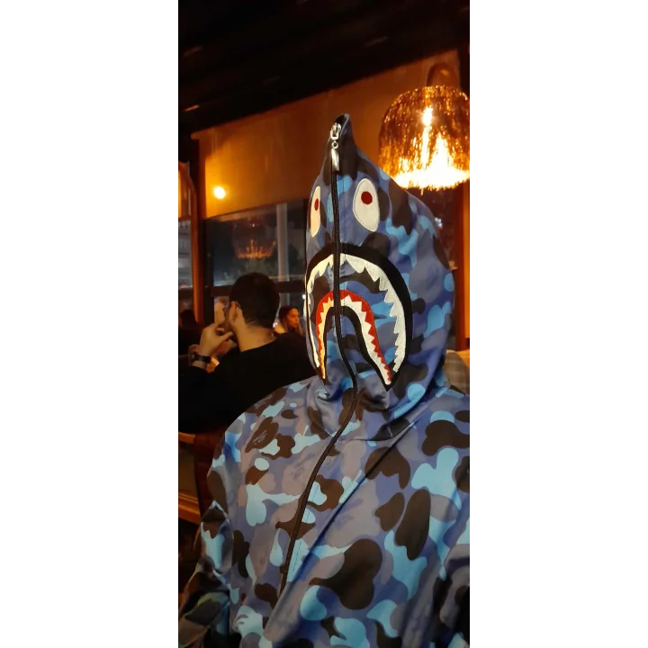 Unisex Pubg Bape x Shark Hoodie - Mavi