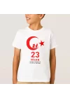 23 Nisan Çocuk Bayramı Baskılı Özel T-shirt - Beyaz