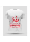 30 Ağustos Oversize Baskılı T-shirt - Beyaz