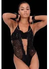 Arias Closet Baskılı Tül Ve Önü Zincirli Şık Babydoll