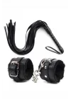 Arias Closet Deri Bileklik Kırbaç Harness Set