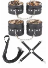 Arias Closet Deri Leoparlı 4lü Harness Set