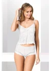 Arias Closet Ekru Jakarlı Babydoll Şort Takımı